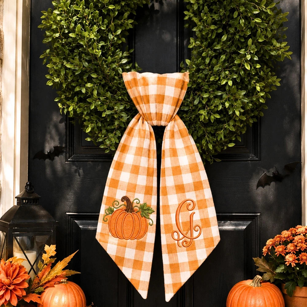 Personalized Pumpkin Wreath Sash