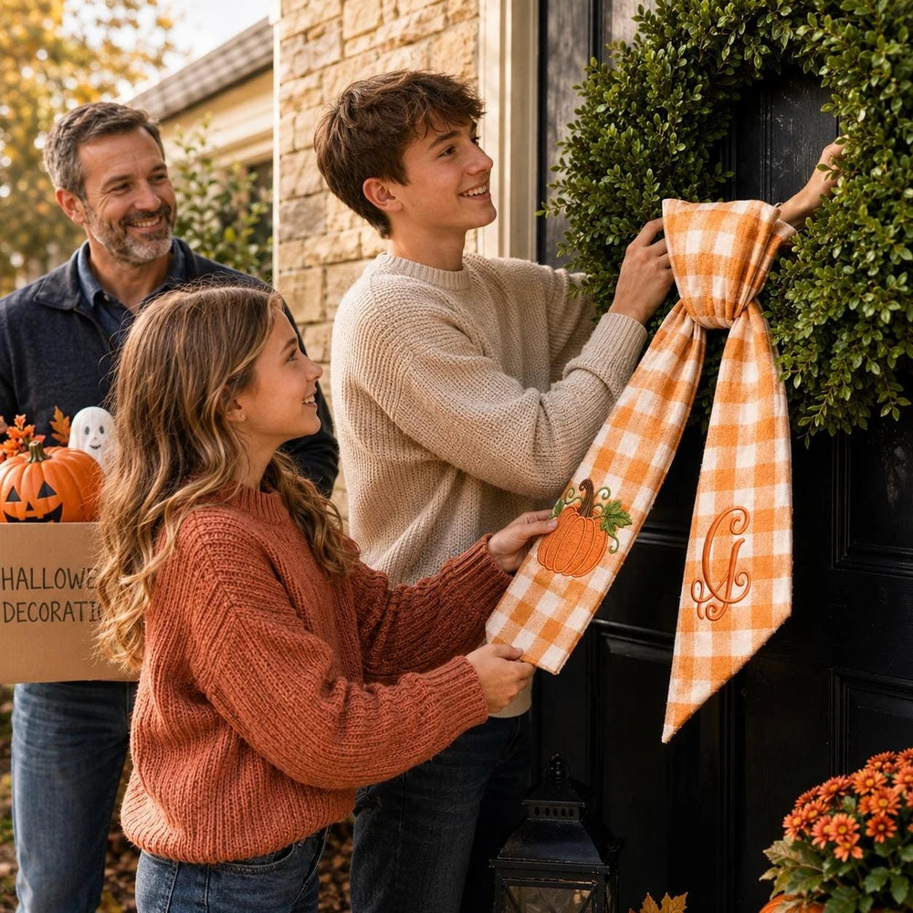 Personalized Pumpkin Wreath Sash