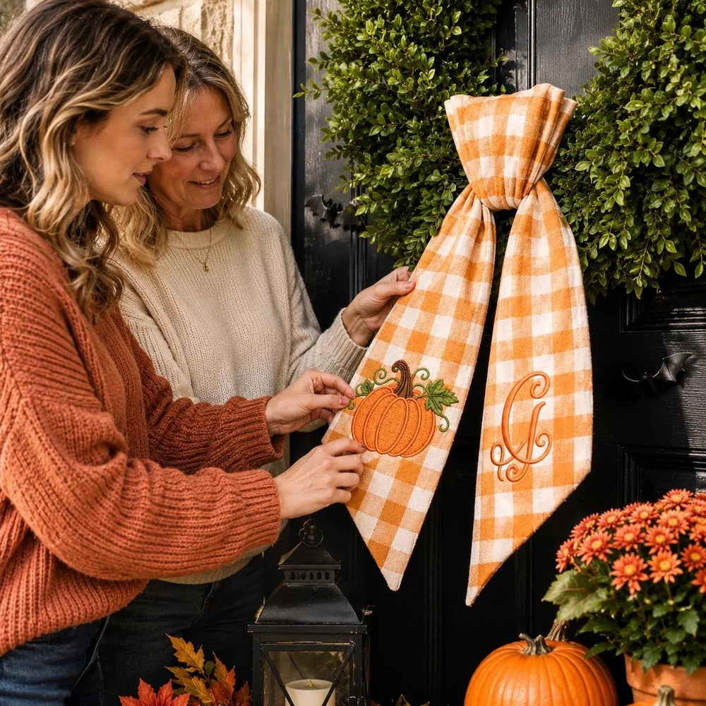 Personalized Pumpkin Wreath Sash