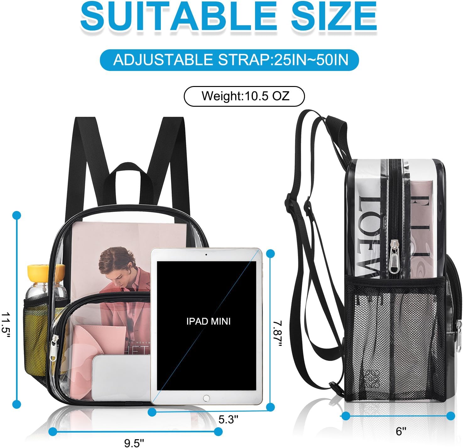 Clear Stadium Backpack for Events