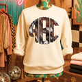 Cow Hide Monogram Transfer